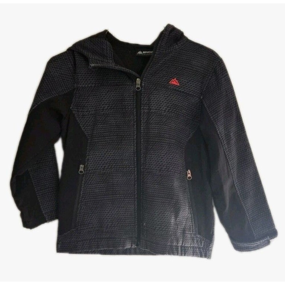 Snozu Performance Boys  Jacket Size 7 Black Warm Inside Full Zip Front Hooded